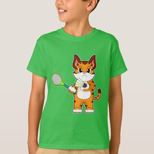 Tiger Badminton-racket T-shirt (Voorkant)