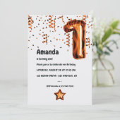 Tiger-ballon 1st-Birthday-partijuitnodiging Kaart (Staand voorkant)