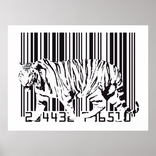 Tiger Barcode Art Poster (Voorkant)