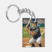 Tiger Baseball Player #27 Up To Bat Sleutelhanger (Voorkant Links)
