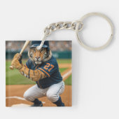 Tiger Baseball Player #27 Up To Bat Sleutelhanger (Achterkant)