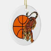 Tiger Basketball T-shirts en Gifts Keramisch Ornament (Rechts)