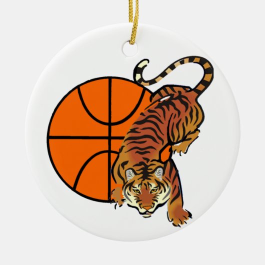 Tiger Basketball T-shirts en Gifts Keramisch Ornament (Voorkant)