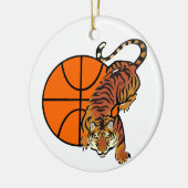 Tiger Basketball T-shirts en Gifts Keramisch Ornament (Links)