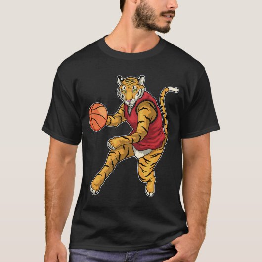 Tiger Basketbalspeler Basketbal T-shirt (Voorkant)