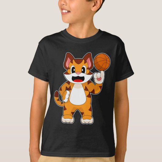 Tiger Basketbalspeler Basketbal T-shirt (Voorkant)