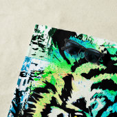 Tiger Beach Towel - kleurrijke tijgerogen Strandlaken (In situ)