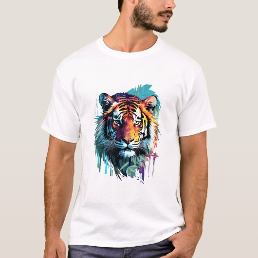 Tiger Beast Animal World Predator Wild Natuur Art T-shirt (Voorkant)
