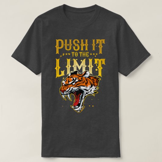 Tiger Beast Workout duwt het naar de Limiet Gym Mo T-shirt (Design voorkant)