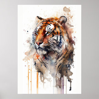 Tiger Beauty Waterverf Kunst Poster