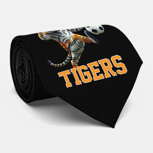 Tiger Bengaals mascotte met Voetbal Stropdas
