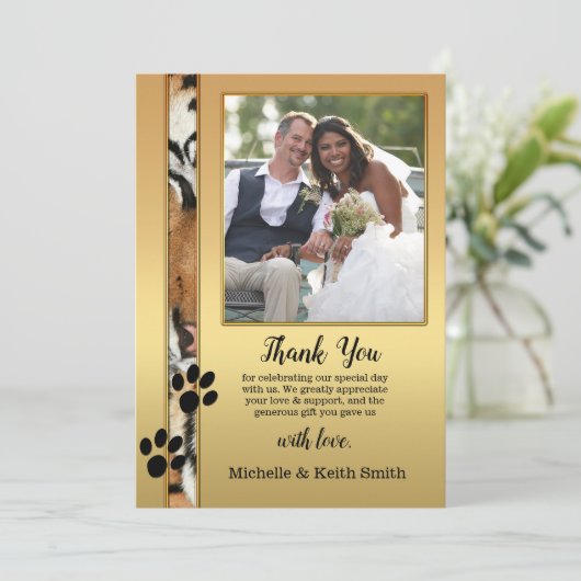 Tiger Big Cats Foto Weddenschap Hartelijk dank Save The Date (Staand voorkant)