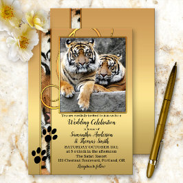 Tiger Big Cats Zoo of Safari Wedding Invitation Kaart