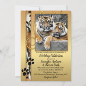 Tiger Big Cats Zoo of Safari Wedding Invitation Kaart (Voorkant)