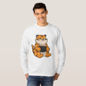 Tiger bij Eten met Bowl T-shirt (Voorkant volledig)