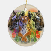 Tiger bij Henry Doorly Zoo Keramisch Ornament (Links)