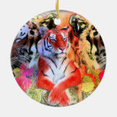 Tiger bij Henry Doorly Zoo Keramisch Ornament (Achterkant)