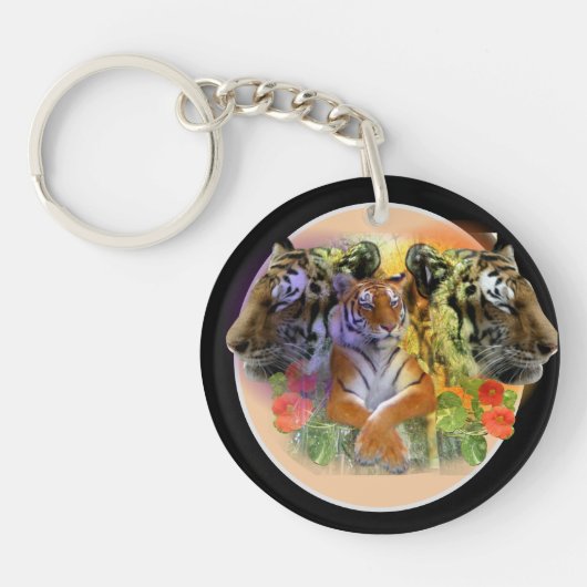Tiger bij Henry Doorly Zoo Sleutelhanger (Voorkant)