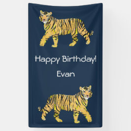 Tiger Birthday Banner
