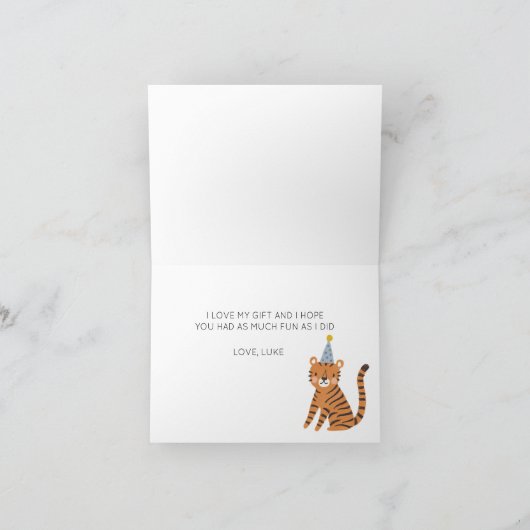 Tiger Birthday Bedankkaart (Binnen)