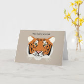 Tiger Birthday Card Kaart (Gele Bloem)