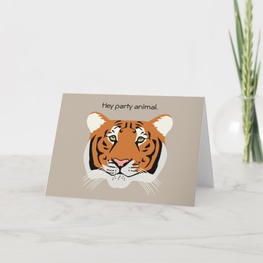 Tiger Birthday Card Kaart (Voorkant)