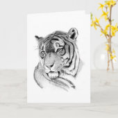 Tiger Birthday Card Kaart (Gele Bloem)
