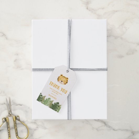 Tiger Birthday Dank je Label Cadeaulabel (Met Touw)