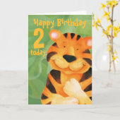 Tiger Birthday Kaart 2 vandaag (Gele Bloem)