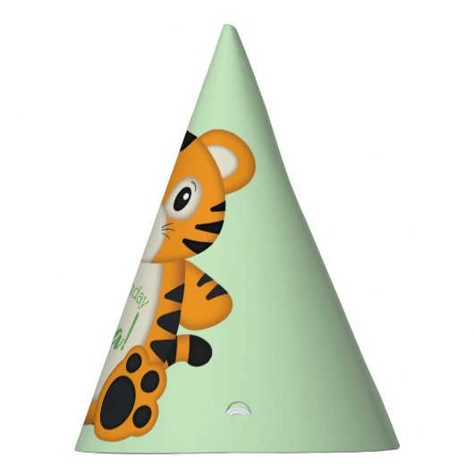 Tiger Birthday Party Green Feesthoedjes (Rechts)