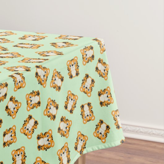 Tiger Birthday Party Green Tafelkleed (Voorbeeld)