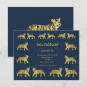 Tiger Birthday Party Invitation Briefkaart (Voorkant / Achterkant)