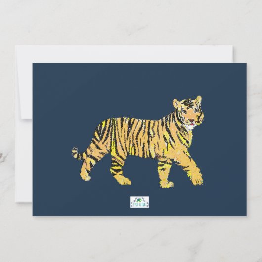 Tiger Birthday Party Invitation Kaart (Achterkant)