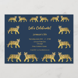 Tiger Birthday Party Invitation Kaart