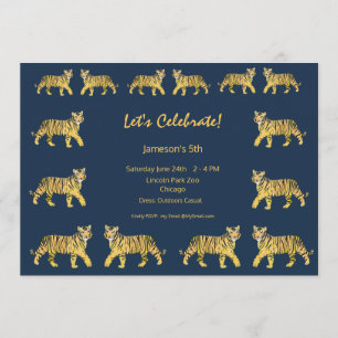 Tiger Birthday Party Invitation Kaart