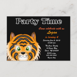 Tiger Birthday Party Invitation Kaart