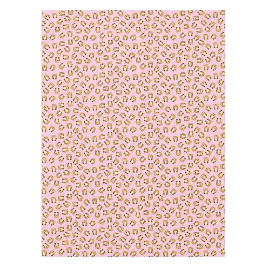 Tiger Birthday Party Pink Tafelkleed (Voorkant)