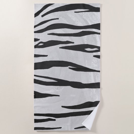 Tiger Black en White Art Strandlaken (Voorkant)