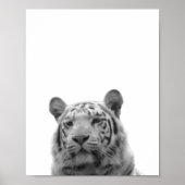 Tiger Black White Cabin Nursery Photo Poster (Voorkant)