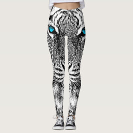 Tiger Blue Eyes Decor on Leggings