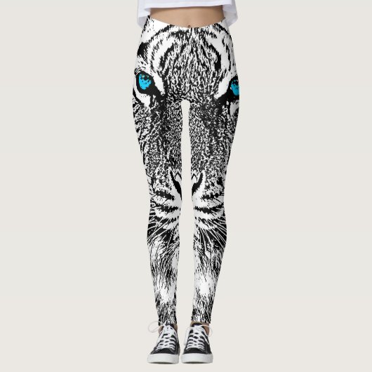 Tiger Blue Eyes Decor on Leggings (Voorkant)
