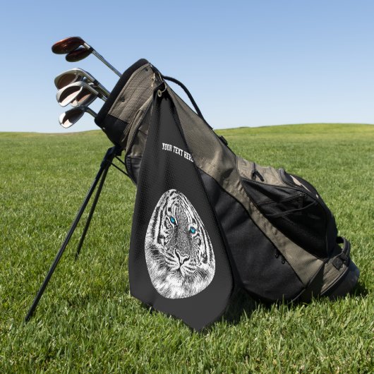 Tiger Blue Eyes Decor op een Golfhanddoek (Groen)