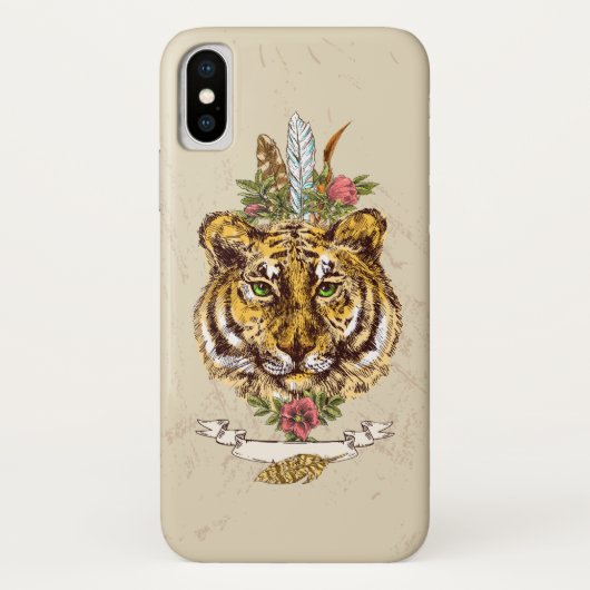 Tiger Boho Style Portret Case-Mate iPhone Case (Achterkant)