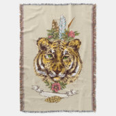Tiger Boho Style Portret Deken (Voorkant Verticaal)