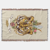 Tiger Boho Style Portret Deken (Voorkant)