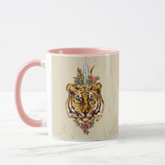 Tiger Boho Style Portret Mok (Links)