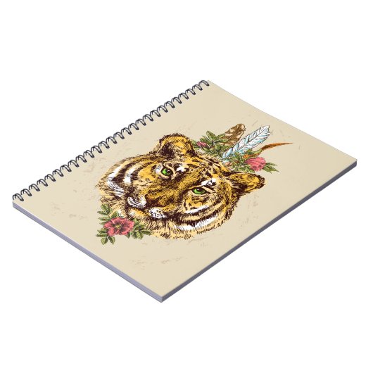 Tiger Boho Style Portret Notitieboek (Linkerzijde)