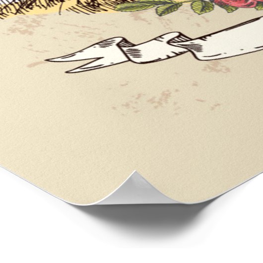 Tiger Boho Style Portret Poster (Hoek)