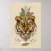 Tiger Boho Style Portret Poster (Voorkant)