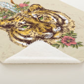 Tiger Boho Style Portret Sherpa Deken (3/4)